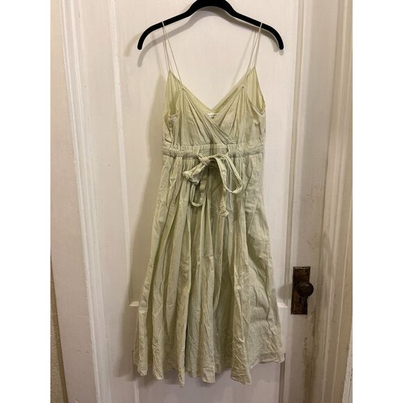 DIANE VON FURSTENBERG Green Waist Tie Spagetti Strap Y2K Dress Women's Sz Small - Picture 2 of 10